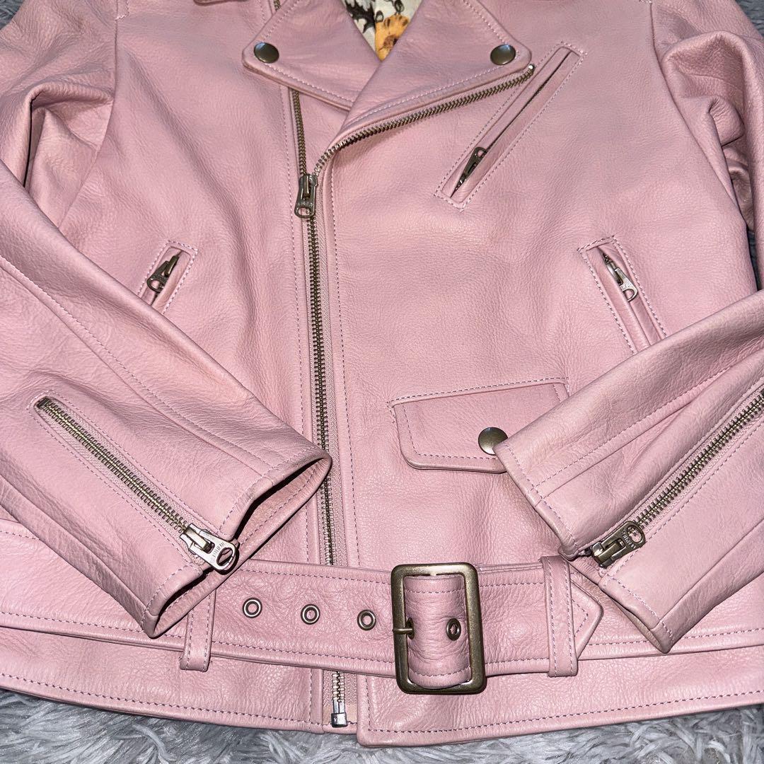 レア 美品 ビューティフル　ピープル　 ピンク ダブル ライダース 140