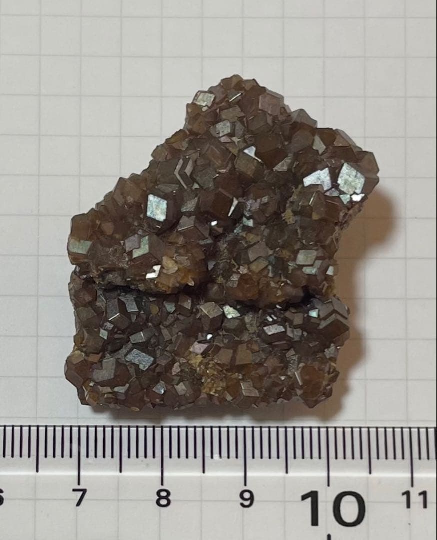 奈良県 川迫鉱山　レインボーガーネット 群晶 約33g