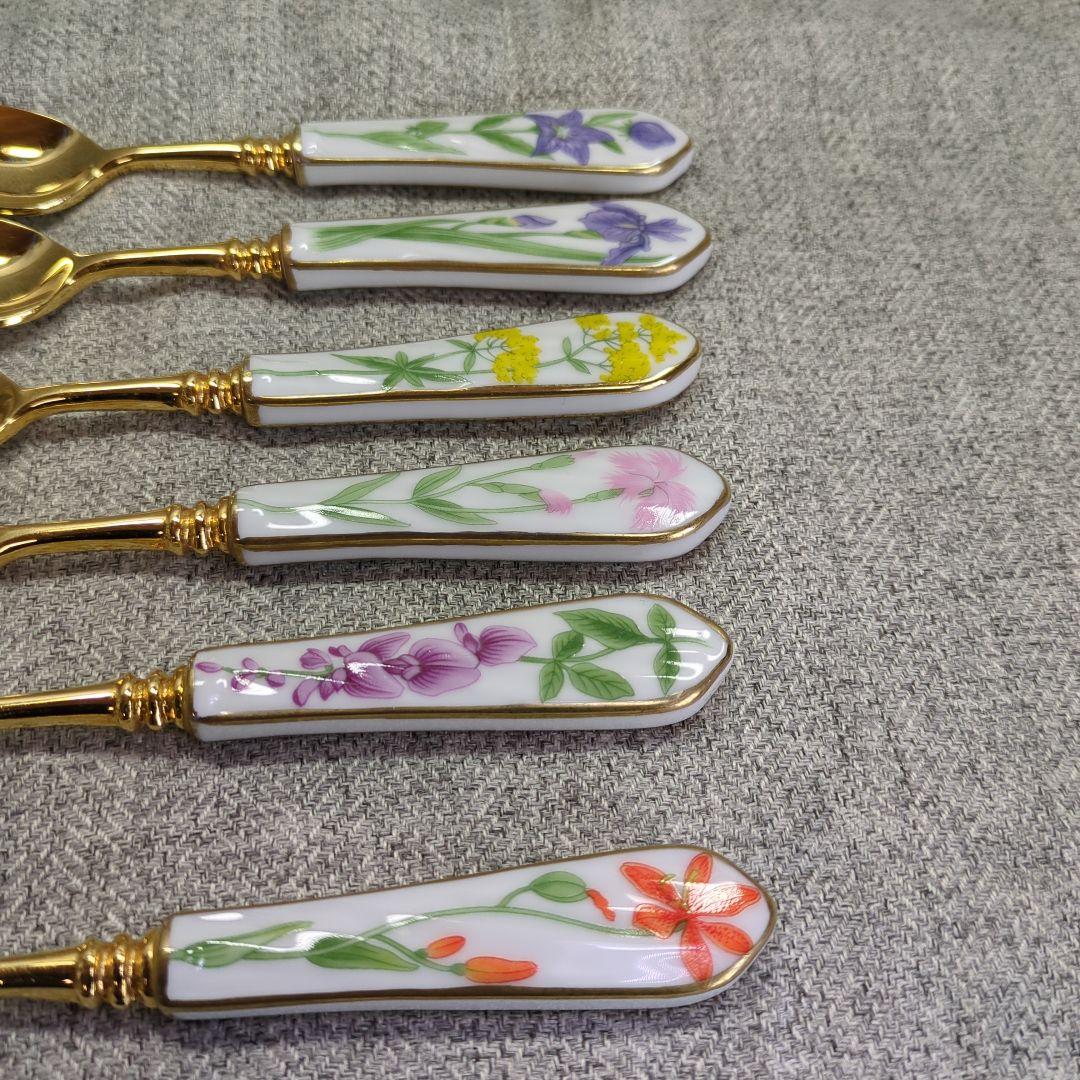 万葉の花　カップ　＆　ソーサー　スプーン　高級陶器製