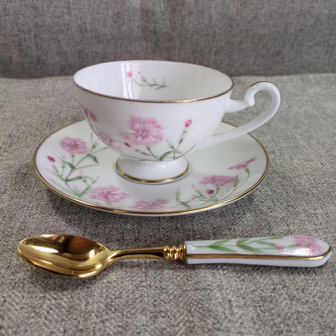 万葉の花　カップ　＆　ソーサー　スプーン　高級陶器製