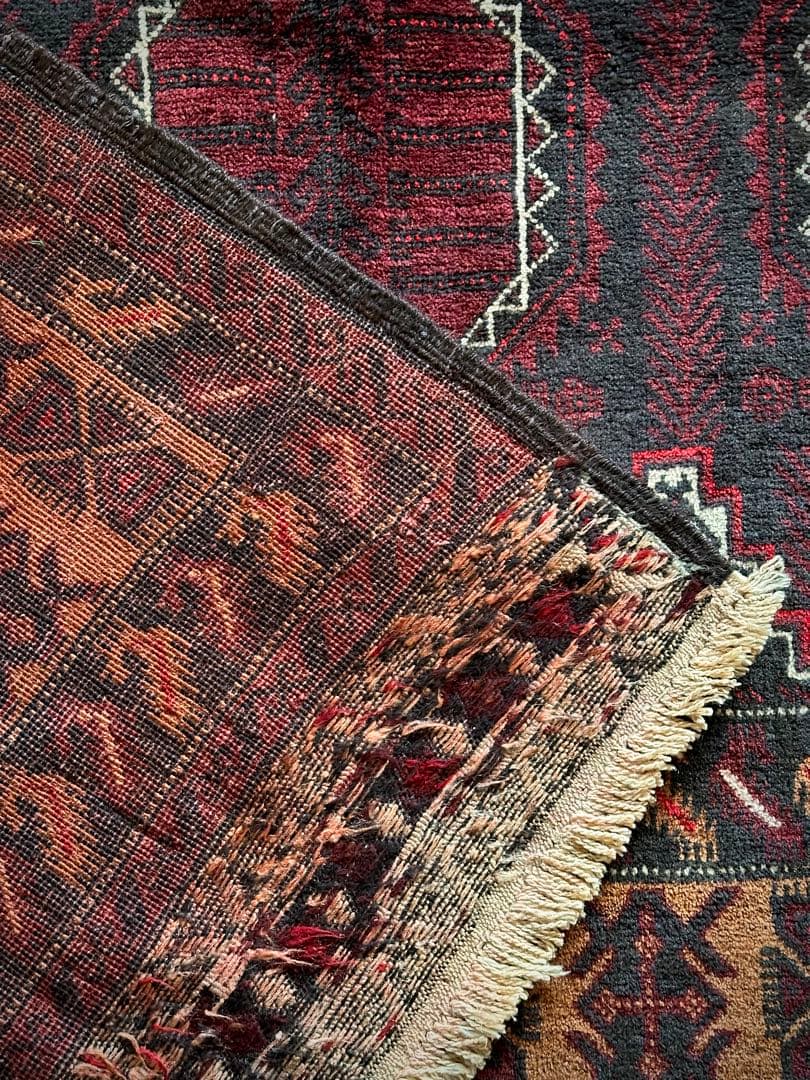 トライバルラグ　ヴィンテージラグ　バルーチ族　プリミティブアート　特大サイズ美品