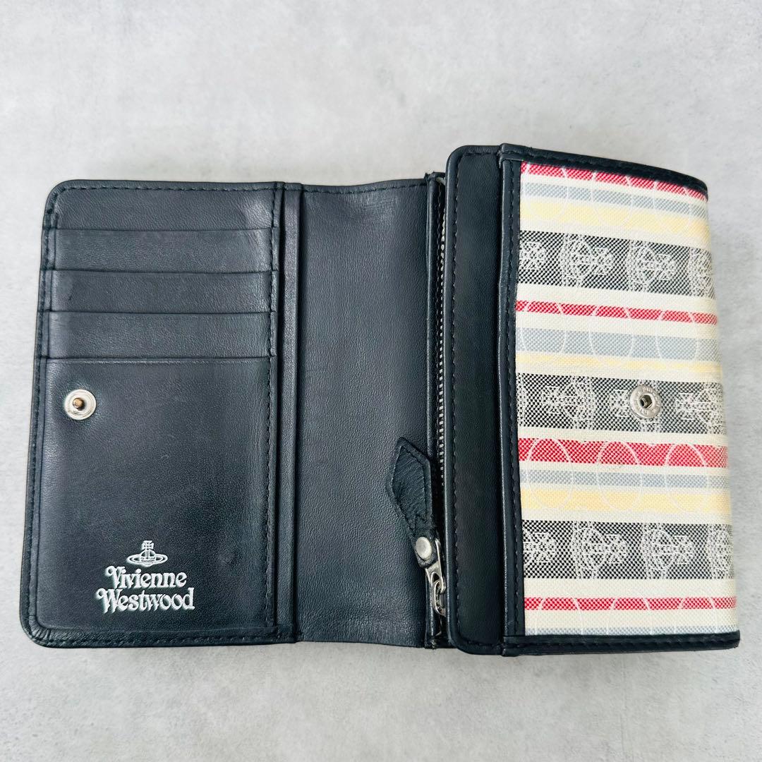 Vivienne Westwood オーブ　マルチストライプ　二つ折り財布