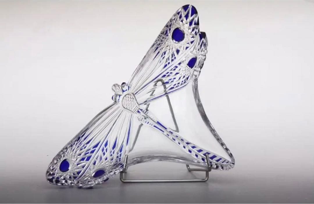 美術館所蔵品オールドバカラ リベリュールLibelluleトンボ蜻蛉 装飾皿名作