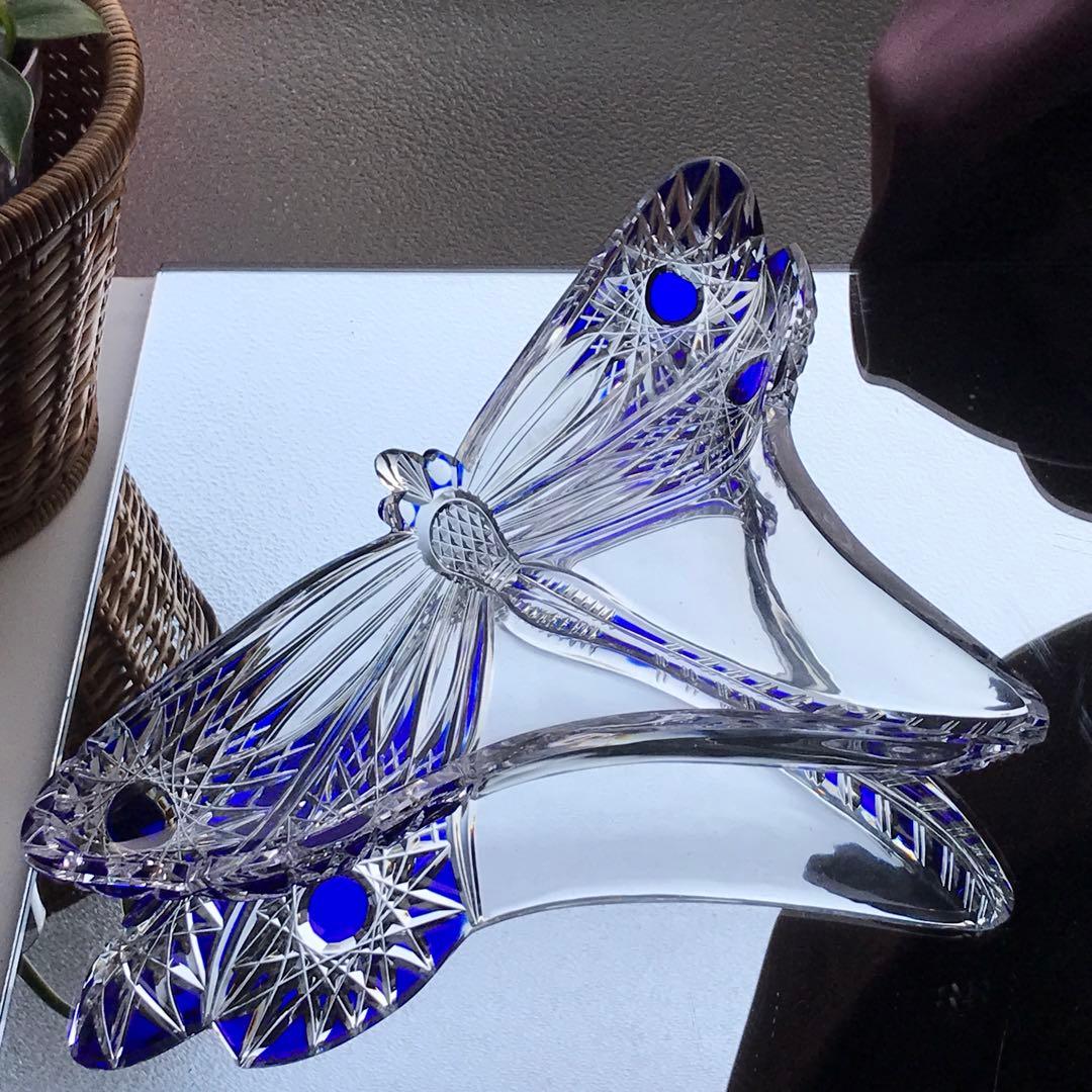 美術館所蔵品オールドバカラ リベリュールLibelluleトンボ蜻蛉 装飾皿名作