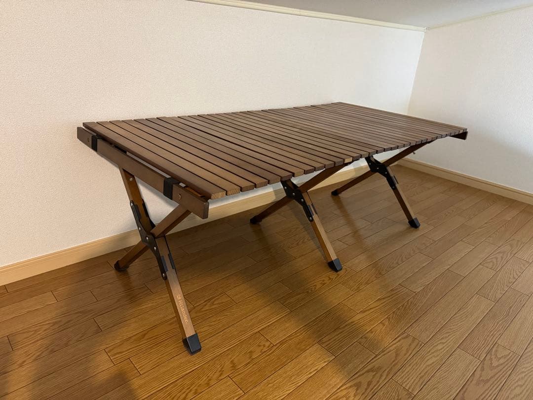 Hilander 折りたたみ木製テーブル ウッドロールテーブル　ローテーブル