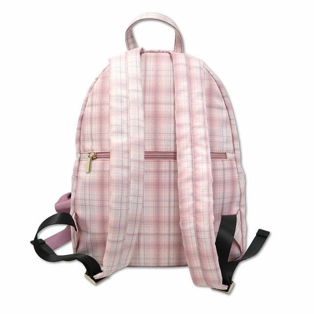 メゾンドフルール チェックリボンラウンドリュック PC収納可 ピンク