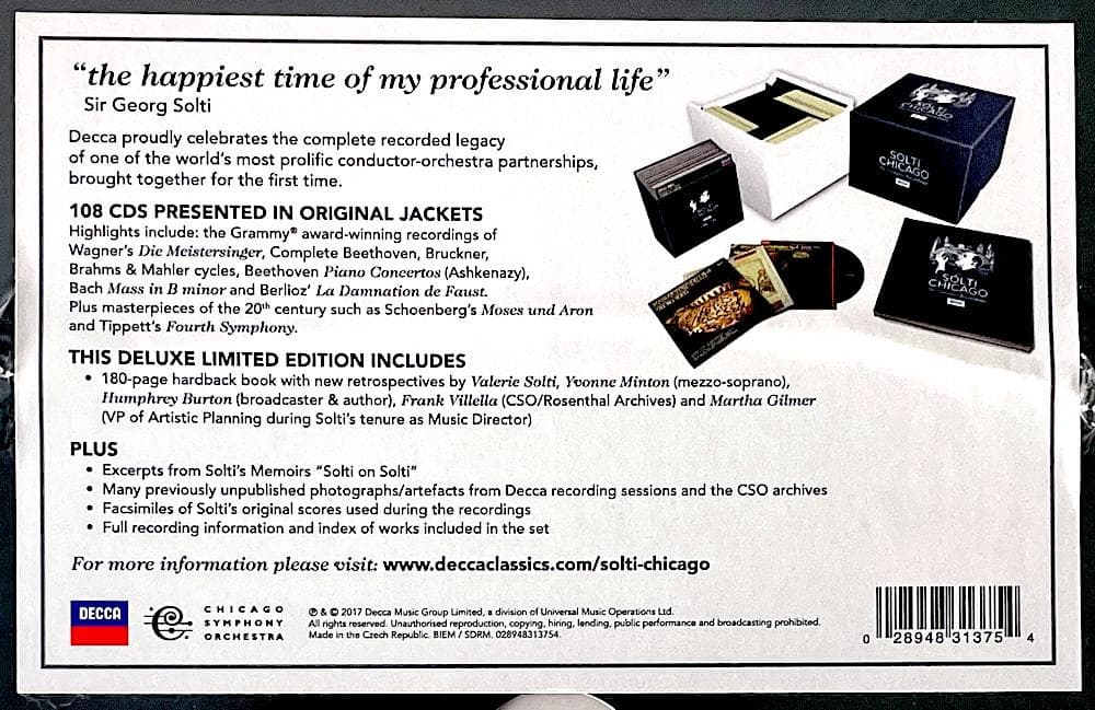 新品未開封 廃盤 BOX ゲオルグ・ショルティ シカゴ交響楽団 デッカ録音全集