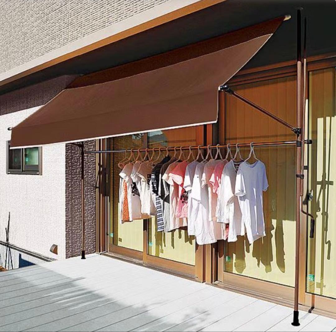物干し竿付つっぱり日よけスクリーン