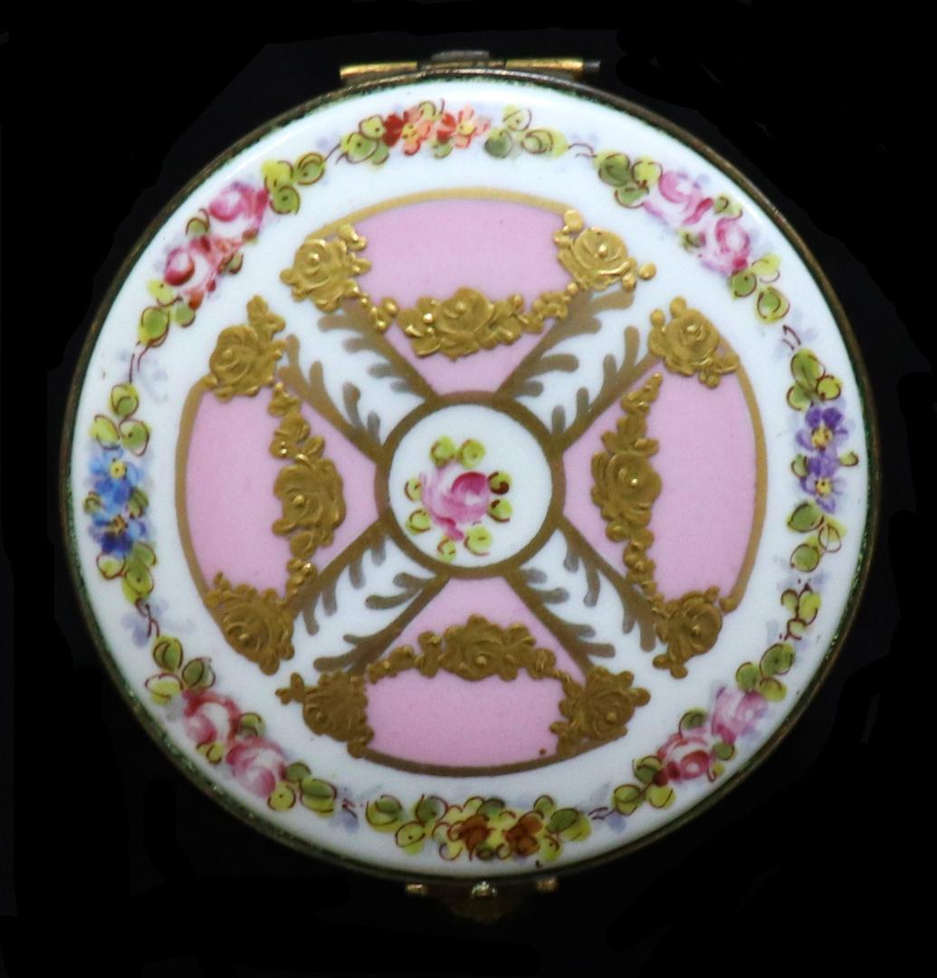 オールド・バカラ 美術館級 金彩エナメル薔薇文ブロンズオパーリンクリスタル製蓋物