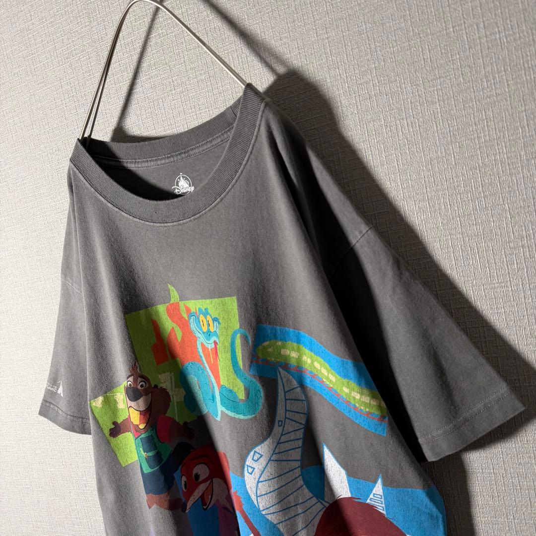 香港ディズニー限定★ズートピア2 ビッグロゴTシャツ Disney グレー XL