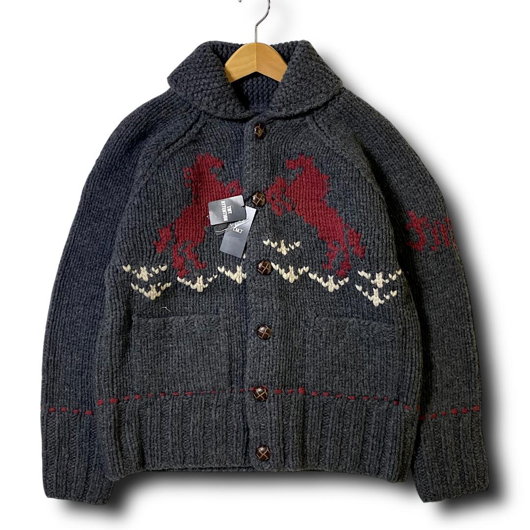 M 定価6600円 TMT カウチンニット カーディガン ニットブルゾン 黒