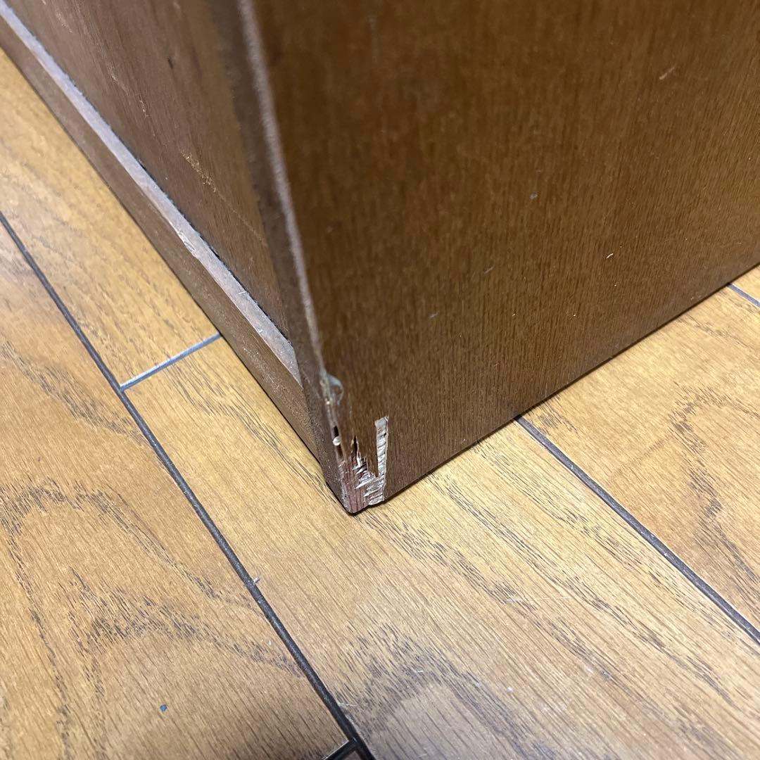 ダークブラウン木製スリムチェスト 9引き出し