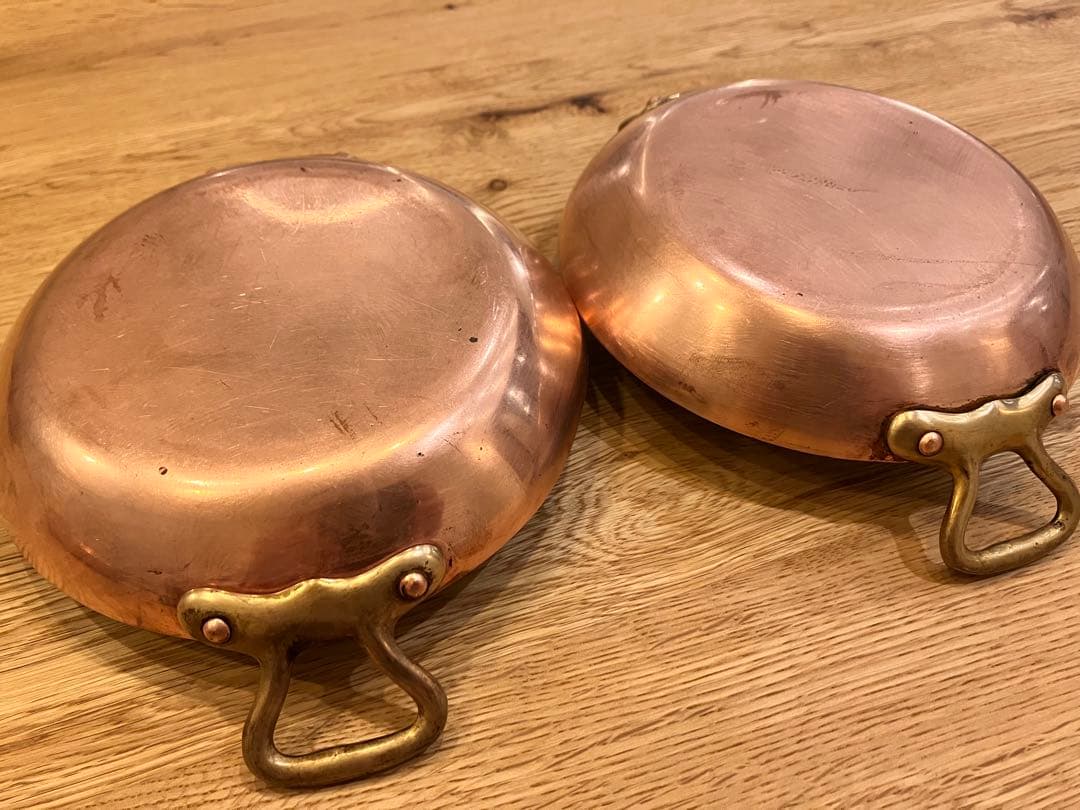 フランス製 銅両手鍋 フライパンセット