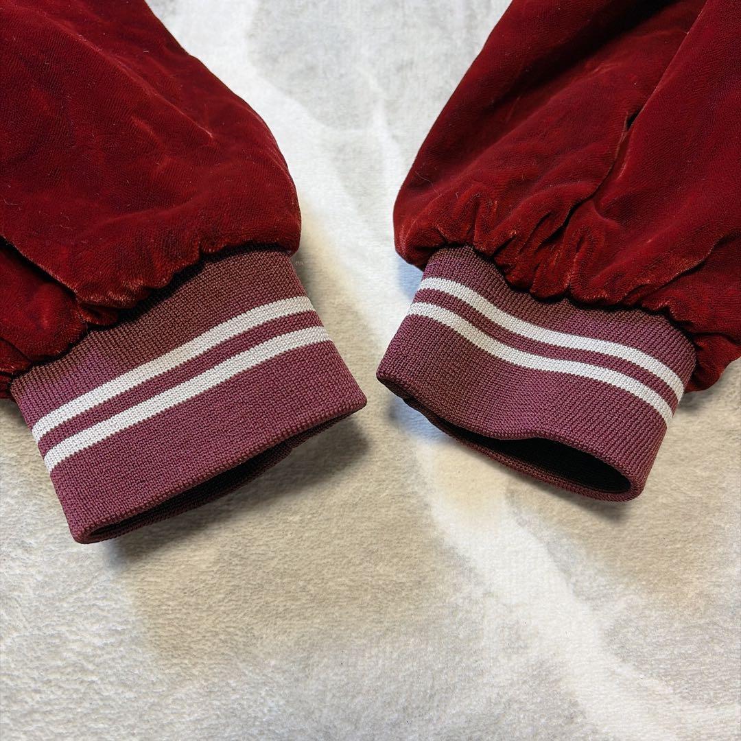 【極美品】 90s スカジャン 別珍 龍刺繍 スーベニアジャケット レッド