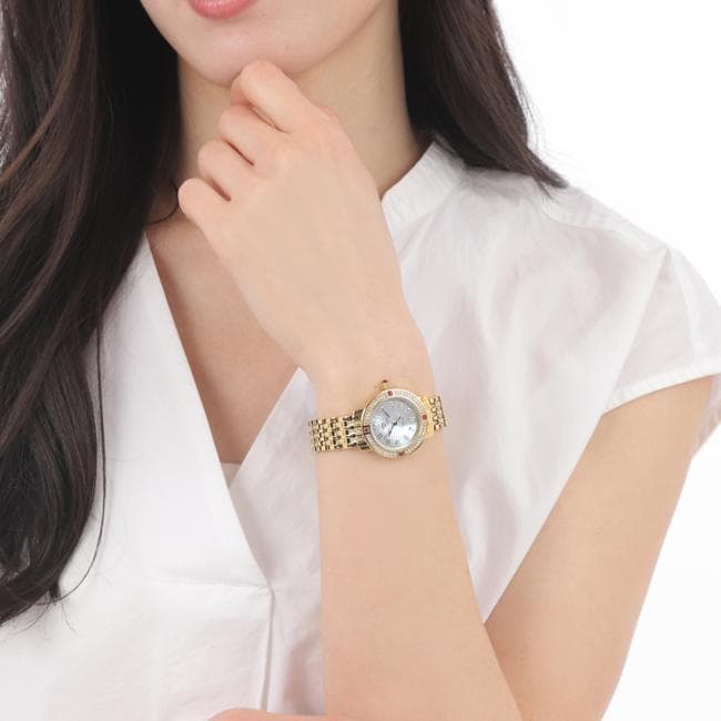 新品 ロイヤルモントレス ソーラー　ルビー4石　レディース 腕時計 ゴールド