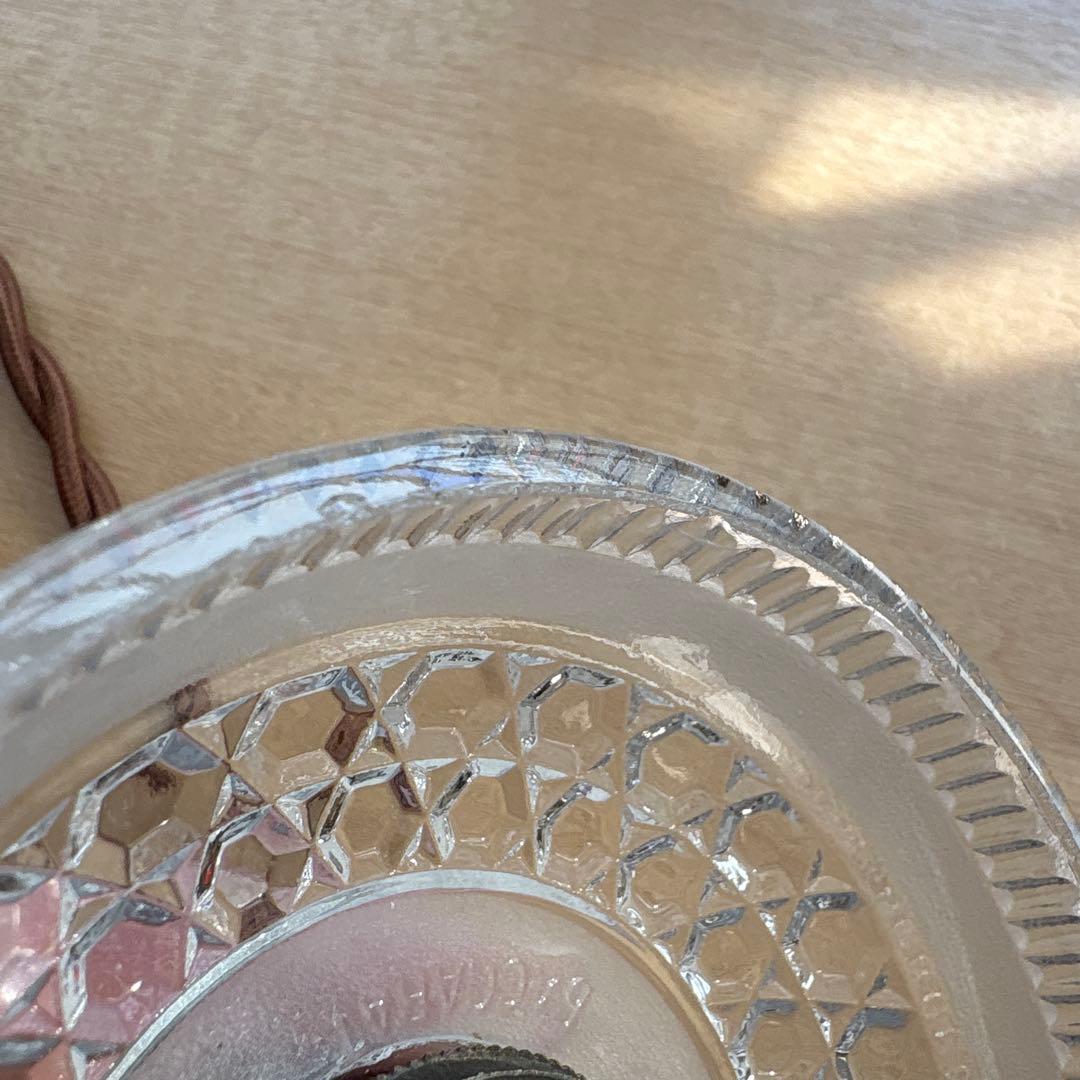 フランスアンティーク　オールドバカラ　ミニガラスシェードランプ