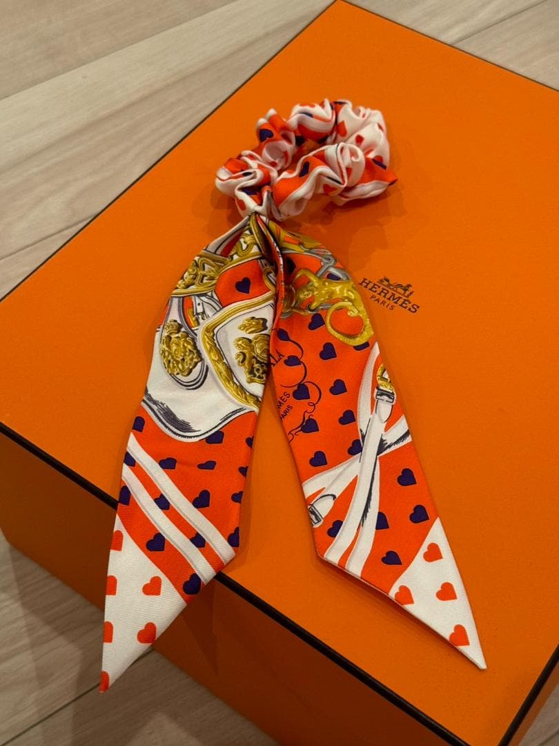 HERMES　エルメス　シュシュ　ヘアゴム　ハート