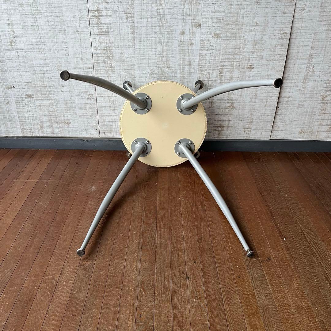 【アンティーク】ガラステーブル ダイニングテーブル 丸型 ポストモダン 古家具