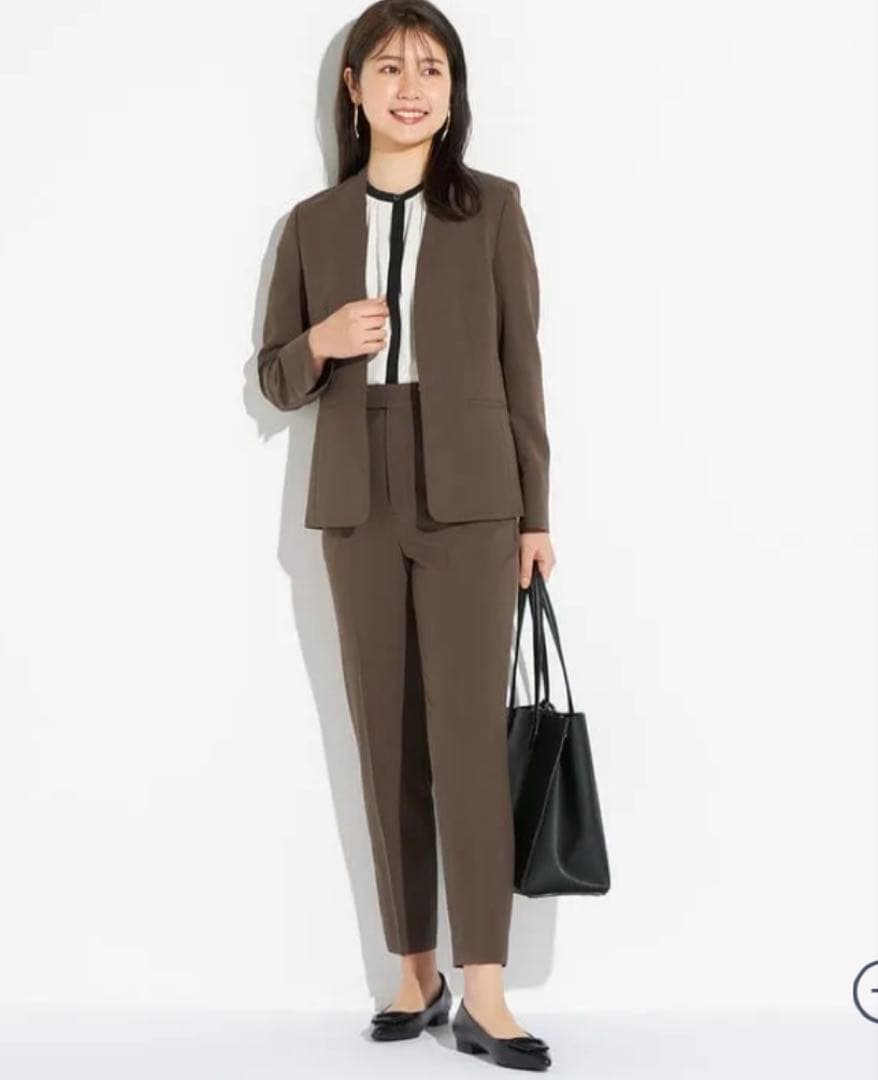 AOKI上下セット　2wayストレッチ トロピカルノーカラージャケット 茶