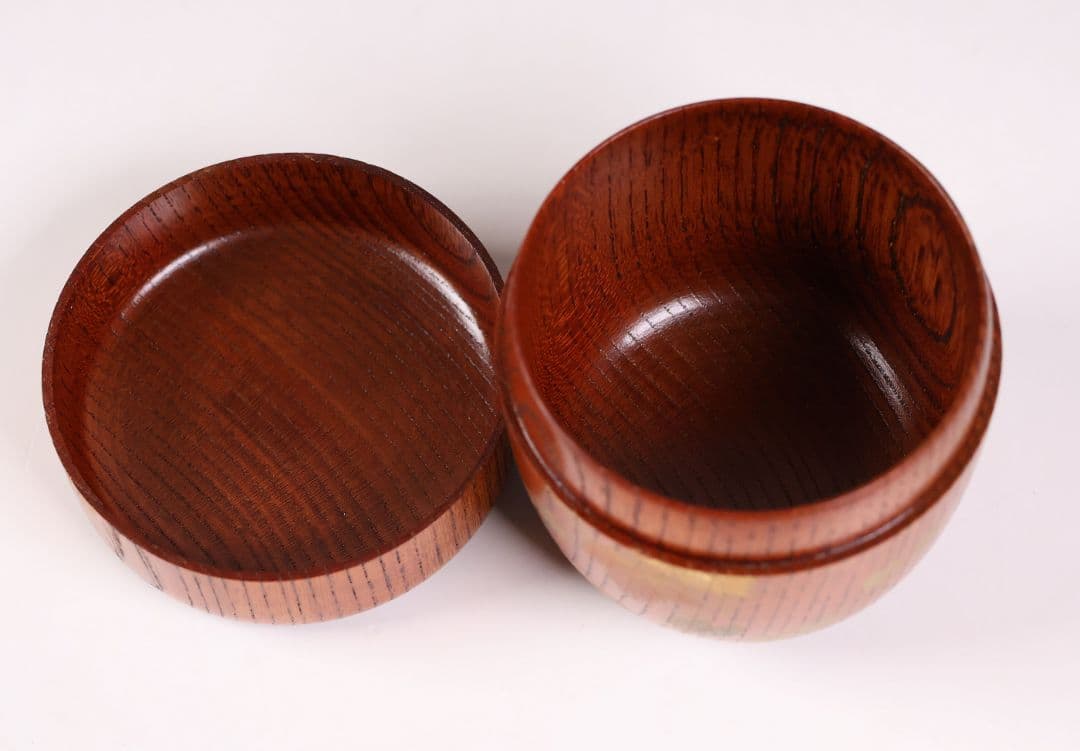 専用品 茶道具 中出松峰 欅拭漆 蔦蒔絵 中棗 共箱 木製 漆芸【MA907】