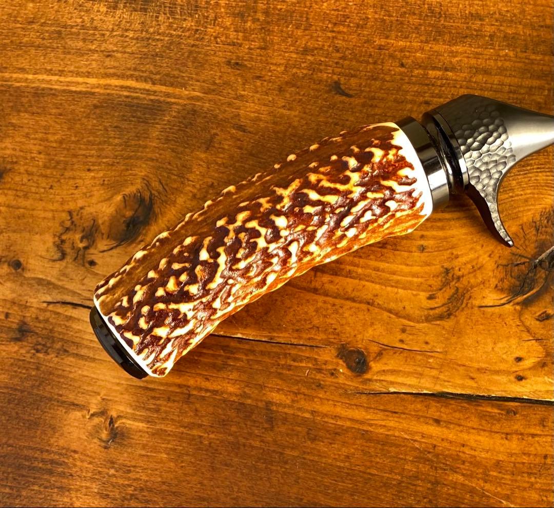 ガングリップ　ブラック　鹿の角グリップ　ハンドメイド　渓流釣り　トラウトロッド