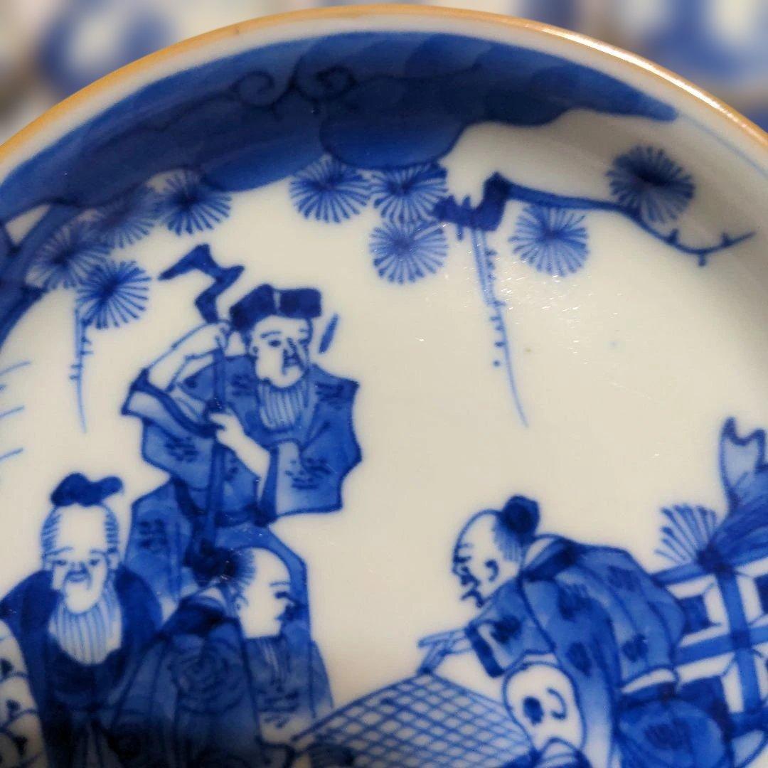 古伊万里　太明年製　染付　絵皿　小皿　1５枚他３点