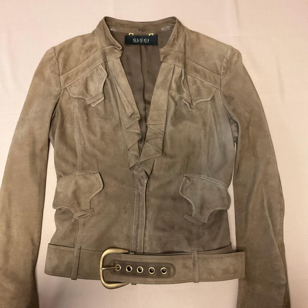 GUCCI スウェード　ライダース風ジャケット
