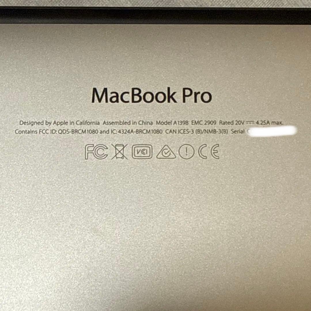 MacBook本体 MacBook Pro A1398