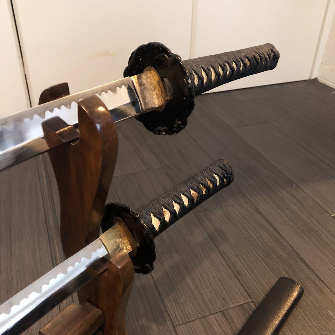 本格模造刀　龍梵字刻印　居合刀　 美術刀剣　太刀　脇差　大小セット　緑拵え