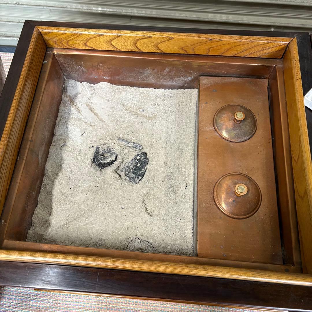 【送料込】関東火鉢　長火鉢　囲炉裏　アンティーク　レトロ骨董品　火鉢等セット