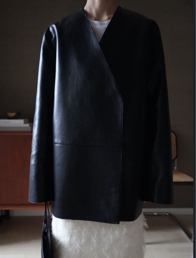 NEAU Collarless Leather Jacket サイズ1