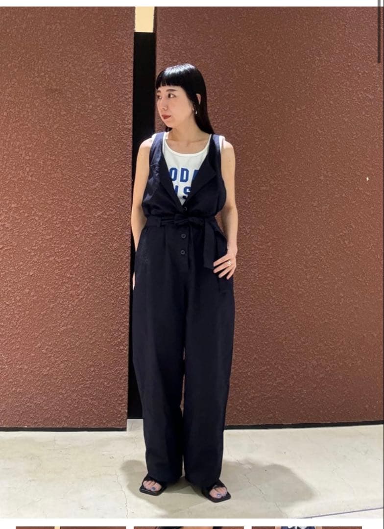 ＜6(ROKU)＞コットン ベルト オールインワン