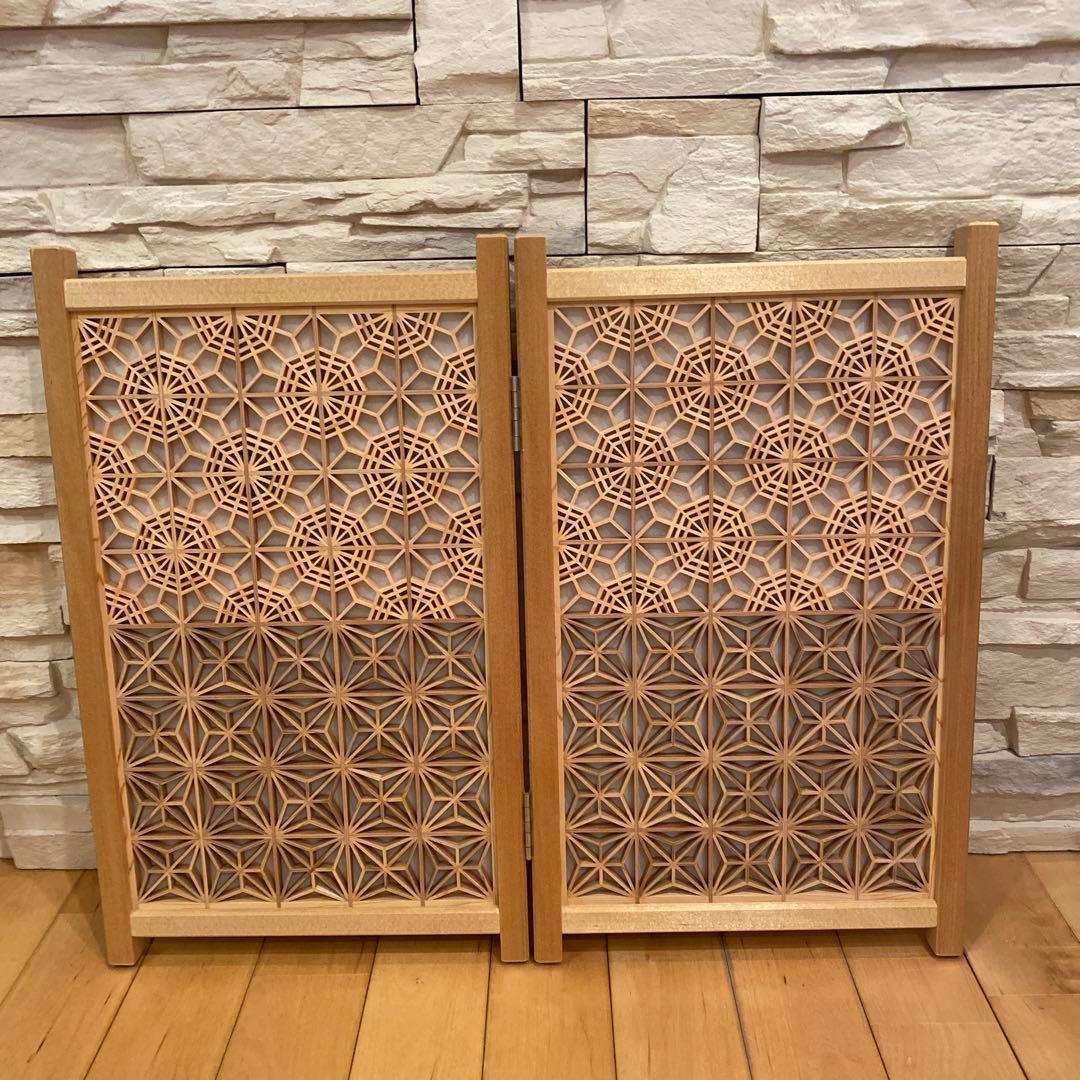 ⑤組子細工　衝立　パーテーション　伝統工芸品