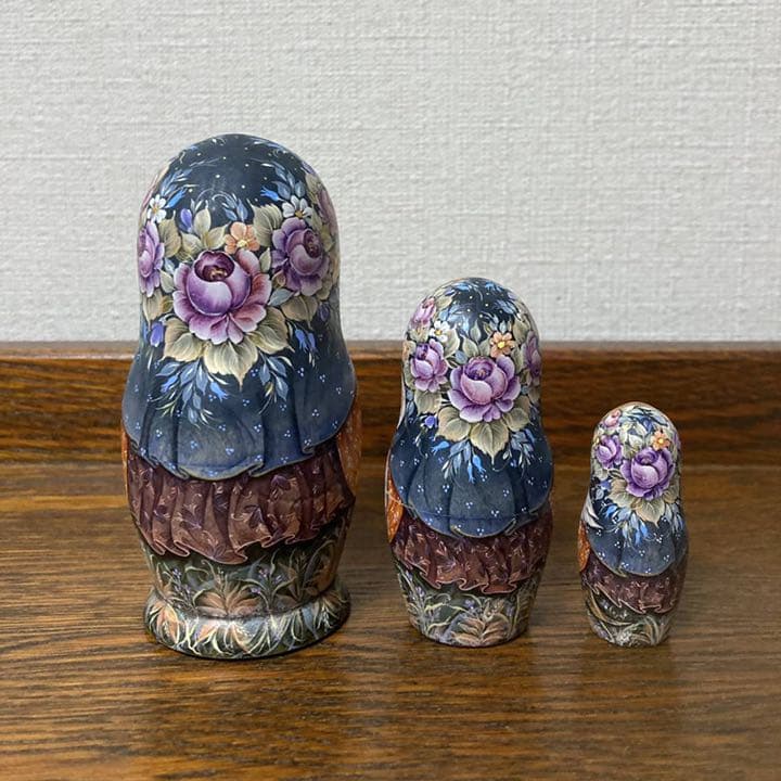 ロシア雑貨☆マトリョーシカ(3P)Birds タチアナ作