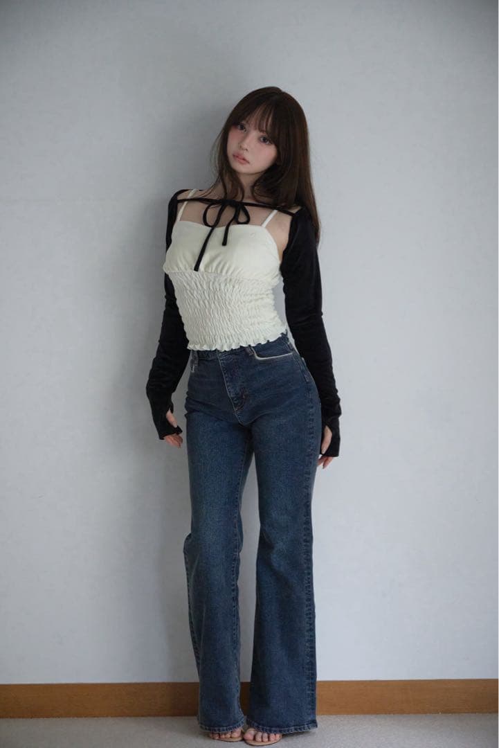 【正規品】andmary Mei shirring tops black