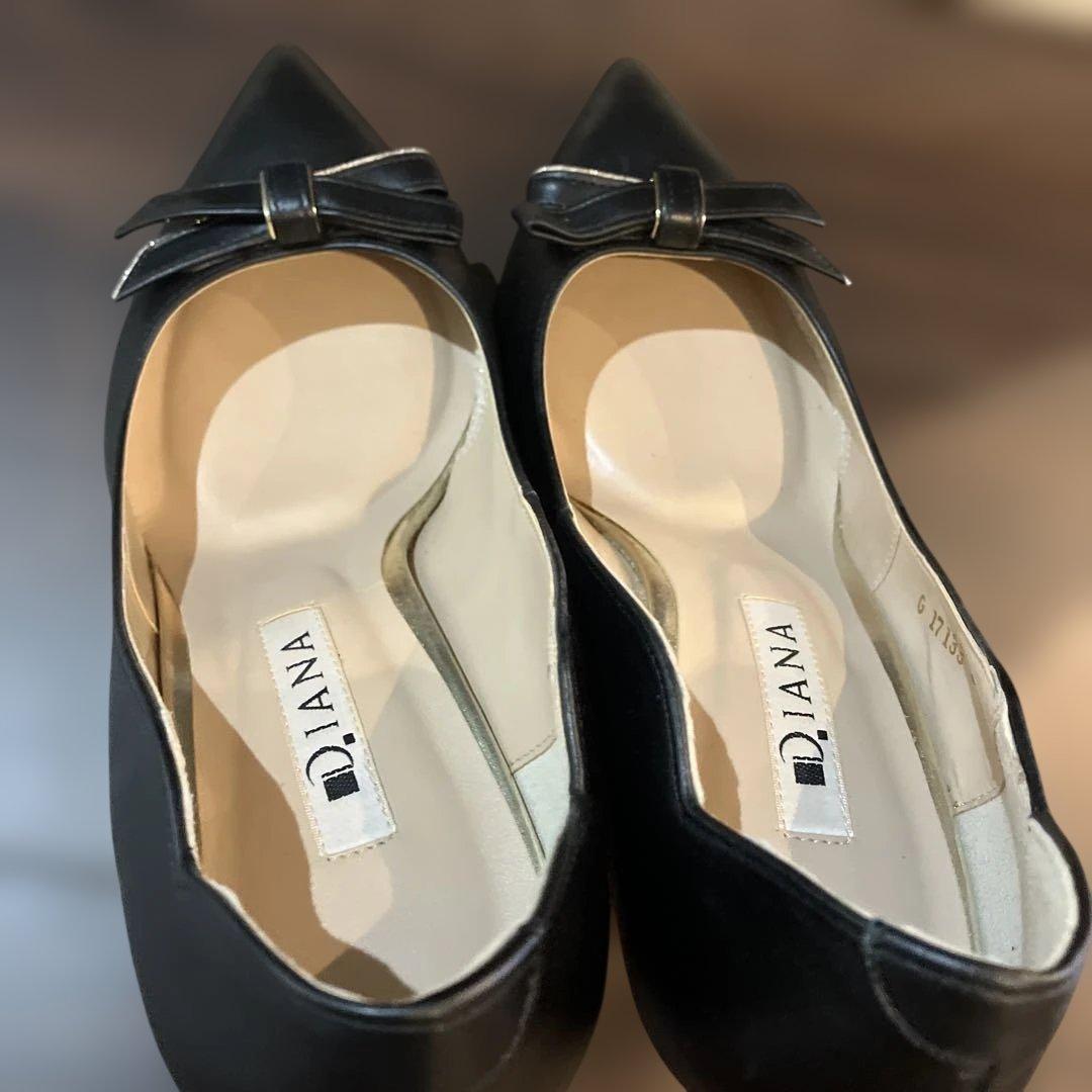 ダイアナ　DIANA ブラック 黒　フォーマルポインテッドトゥ ハイヒール