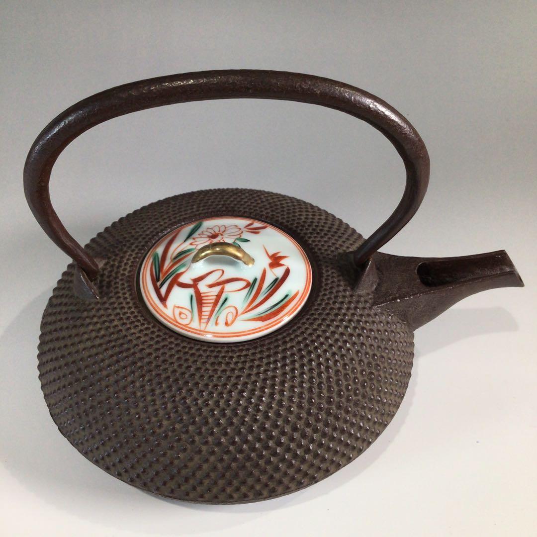 Ｐ３８５　銚子　『釜師　佐藤浄清造』『替蓋付』『平丸霰地紋』　共箱　酒器