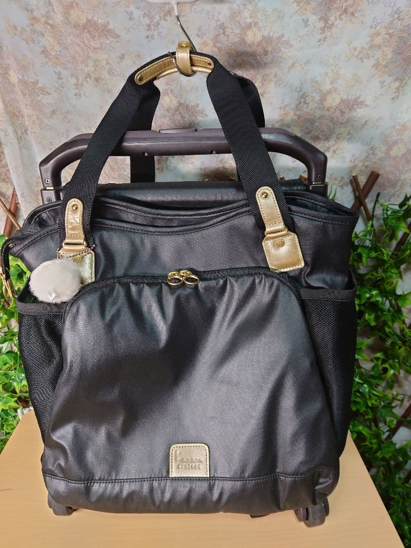 ふ*め様 美品♡旅行やお買い物に活躍❣️カナナプロジェクト　キャリー　ブラック×