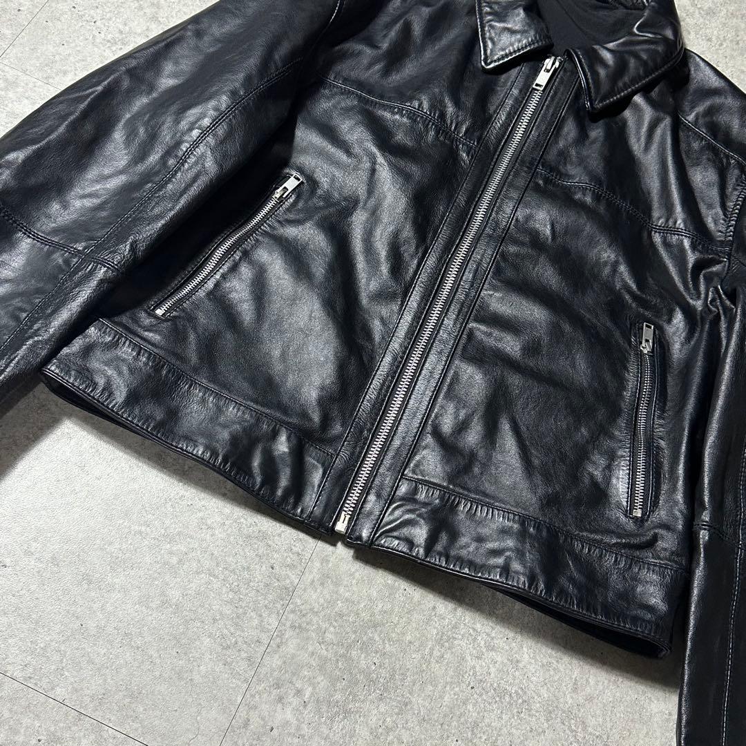 25ss ZARA ボクシーフィット レザージャケット 黒 本革