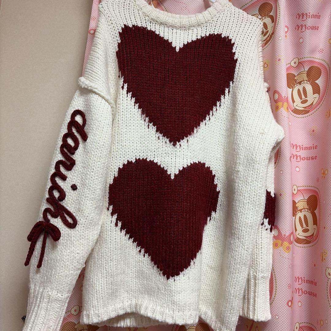 ハートロゴローゲージニットチュニック