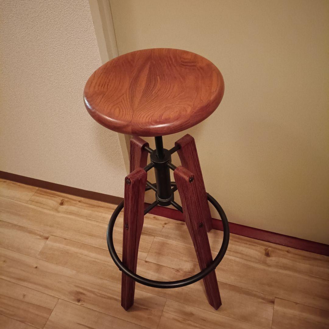 ACME irvin high stool スツール　木製　アイアン　調整可能