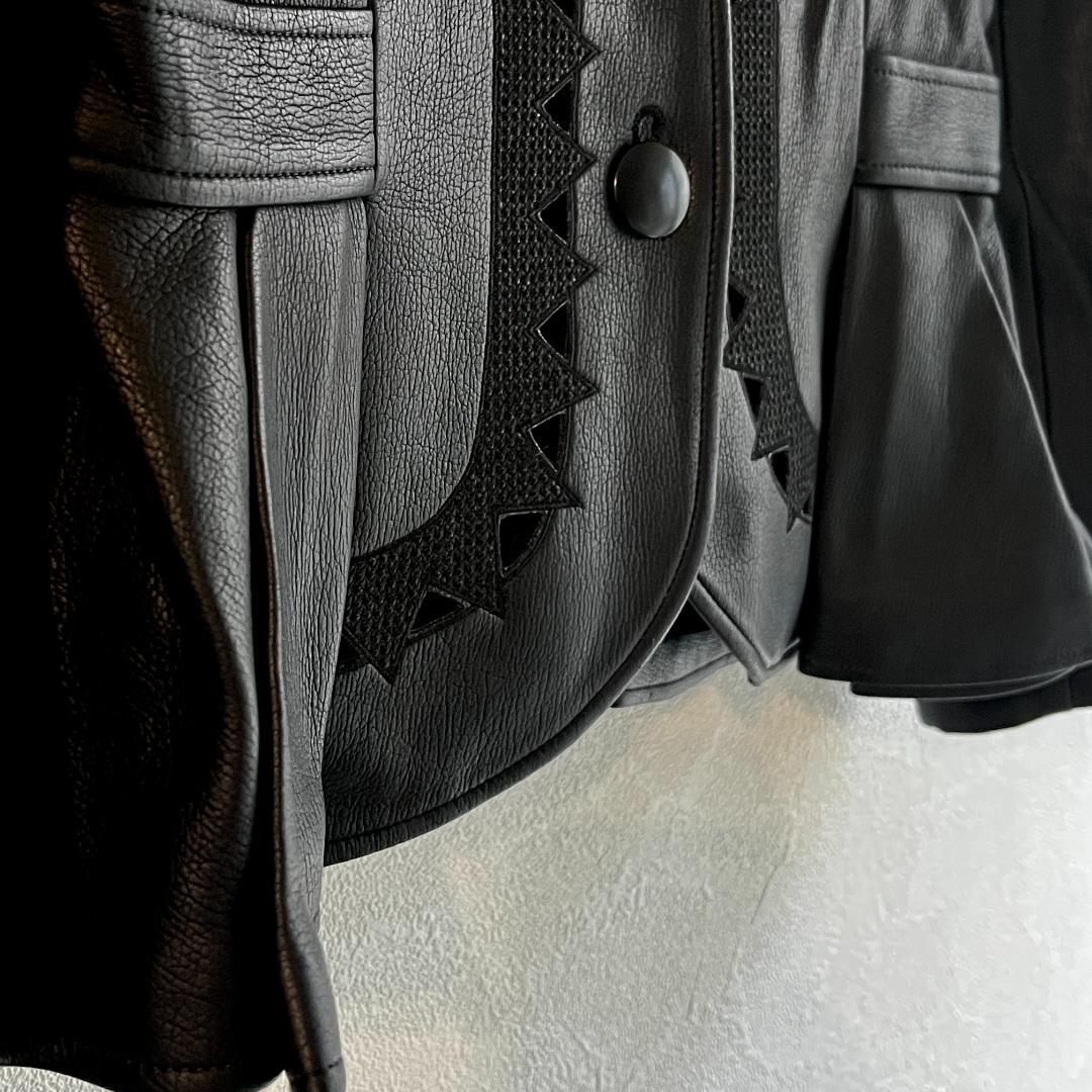 Dior　ディオール　革ジャン　ブラック　ジャケット　丸首　ヴィンテー