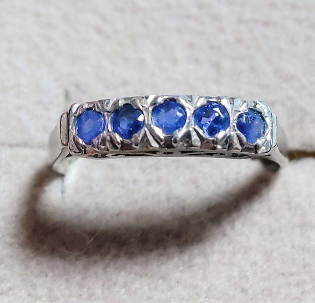 pt850 ブルーサファイア リング