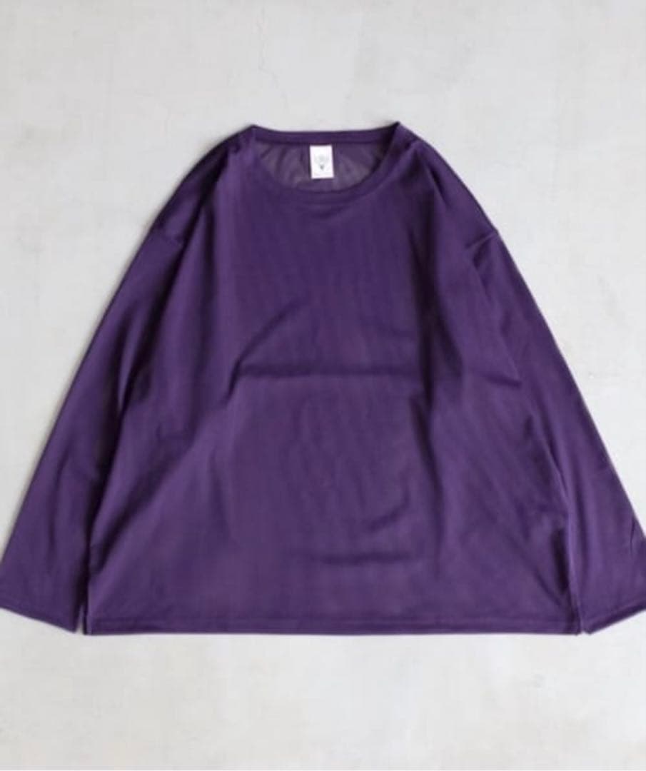 【South2 West8】Crew Neck Shirt -Knit Mesh