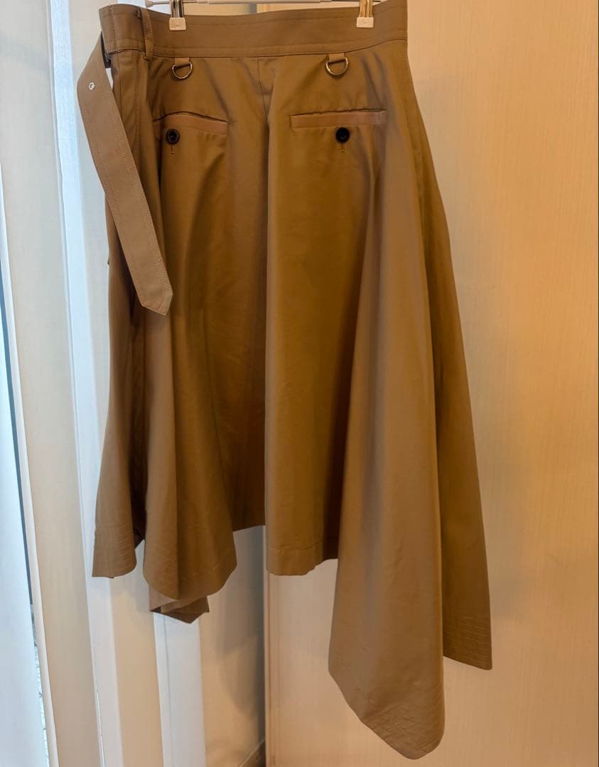 sacai コットンギャバジントレンチスカート 巻きスカート　ロング　ひざ丈