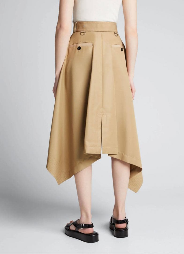 sacai コットンギャバジントレンチスカート 巻きスカート　ロング　ひざ丈