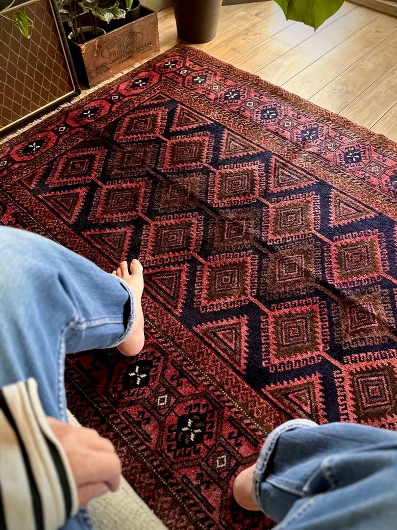 トライバルラグ　ヴィンテージラグ　アフガンラグ　バルーチ族　プリミティブアート