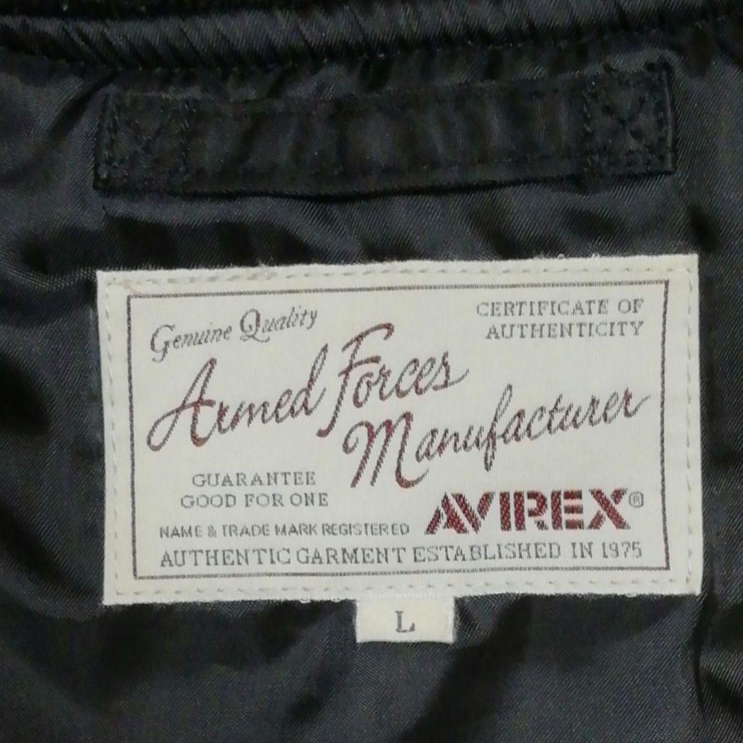 AVIREX フライングタイガー刺繍MA-1ジャケット(L)ブラック色