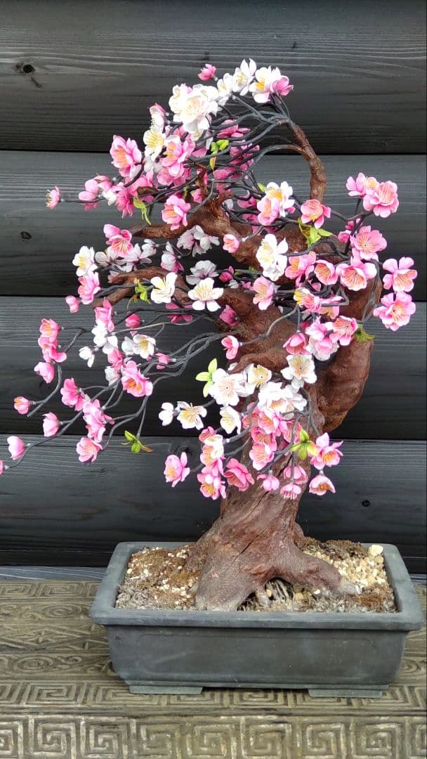 桜の工芸盆栽インテリア装飾 約50cm