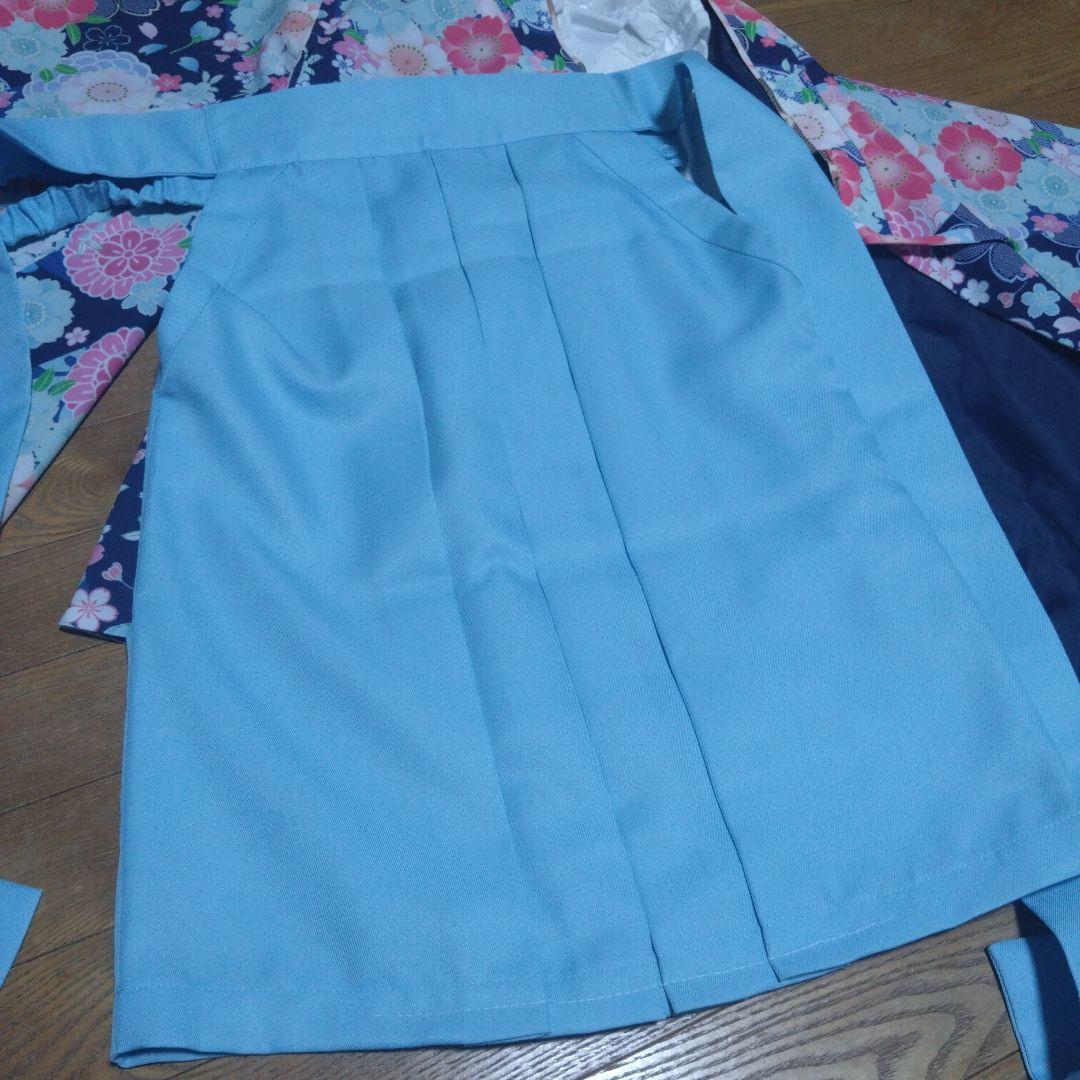 簡単110★キャサリンコテージ★袴セット＆フリル襦袢★青色